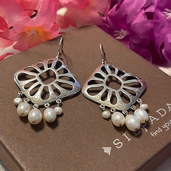 Silpada Pearl and Sterling Silver Dangle Earrings W2165 - Picture 7 of 14